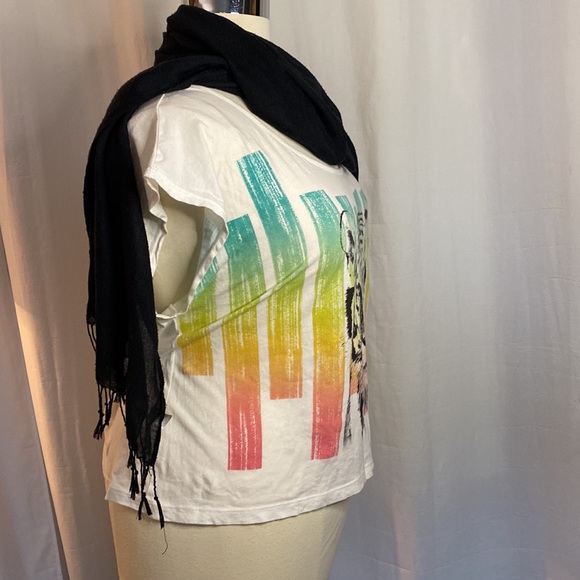 Forever 21 Top & Black Fringe Scarf - Picture 5 of 5